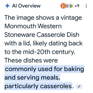 Vintage     Monmouth western casserole dish